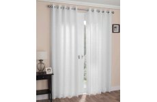 Galway eyelet lined curtains cotton look embroidered