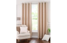 Buckingham wool check eyelet curtains 9 colours to choose