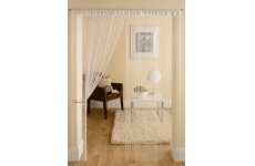 WHITE STRING CURTAINS WITH SQUARE BEADS PRICE PER PAIR
