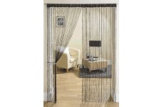 BLACK WITH SILVER LUREX STRING CURTAINS PRICE IS PER PAIR