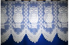 Barnsley owl white cafe curtain