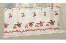 WAREHAM RED CAFE CURTAIN PANEL