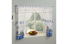 WAREHAM BLUE WINDOW  SET COMPLETE WITH VALANCE