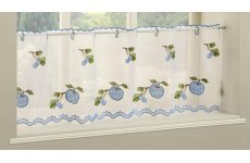 WAREHAM  BLUE CAFE CURTAIN PANEL 140CM WIDE