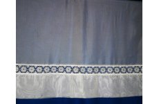 Maidstone white voile with macrame lace insert