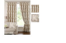 Beverley cream  Chenille pencil pleat curtains