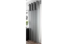 FR TREATED Malton silver curtain panel with eyelet top width of panel 135cm