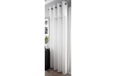 FR TREATED Malton White curtain panel with eyelet top width of panel 135cm