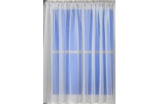 Blaise White Net Curtain With Silver Stripe