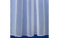 Blaise White Net Curtain With Silver Stripe