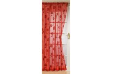 SICILY RED VOILE PANELS 54 INCHES WIDE
