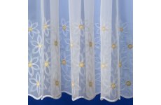 Elle white voile with Lemon  embroidered flowers