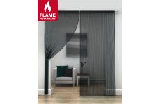 FR Treated Black  string curtains priced per pair