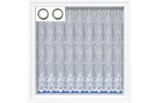 Devon white lace with eyelet curtain tape