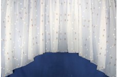 Cuba White voile jardiniere with coloured embroidered squares