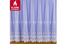 Fire Retardant Simone White Voile Net Curtain