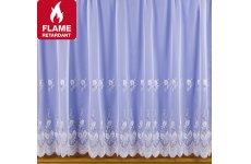 Fire Retardant Simone White Voile Net Curtain