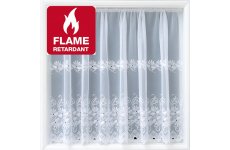 Fire Retardant Samantha White Voile Net Curtain