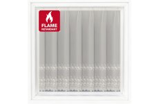 Elizabeth Fire Retardant White Voile Net Curtain