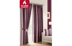 Roma aubergine fire retardant pencil pleat curtains