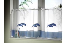 DOLPHIN CAFE CURTAIN:  width of each cutain 59 discontinued