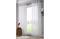 WHITE PLAIN VOILE EYELET/RINGTOP PANEL: