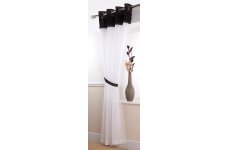 SIENA BLACK/WHITE VOILE PANEL EYELET TOP