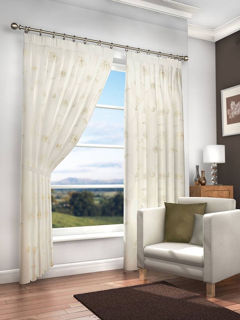 Lined shop voile curtains