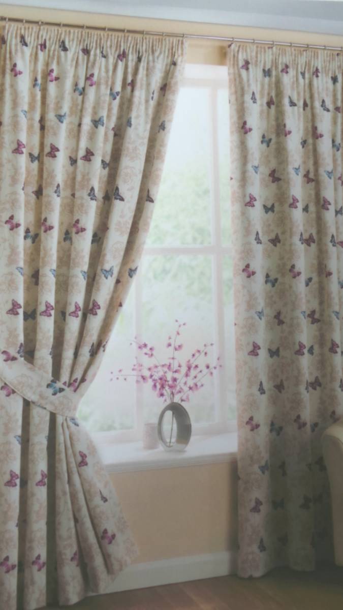 Mariposa Fully Lined Pencil Pleat Readymade Curtains 