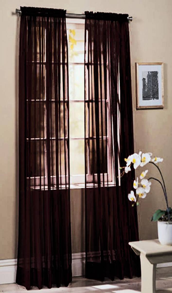Black store voile curtains