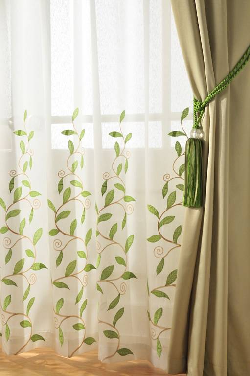 Lidia Green Voile Panel Width 147cm, How Wide Should Voile Curtains Be