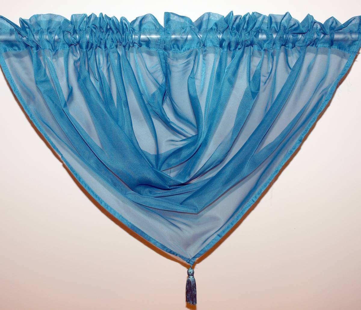 PLAIN VOILE SWAG TEAL Net Curtain 2 Curtains