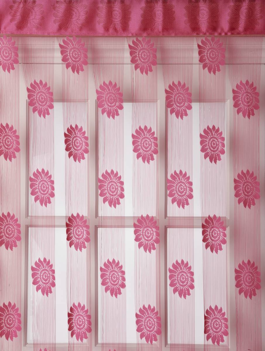 SUNNY PINK STRING PANEL - Net Curtain 2 Curtains