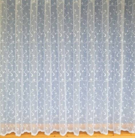 Sold By The Metre Natasha Top Quality Scalloped Net Curtain Finished In White 