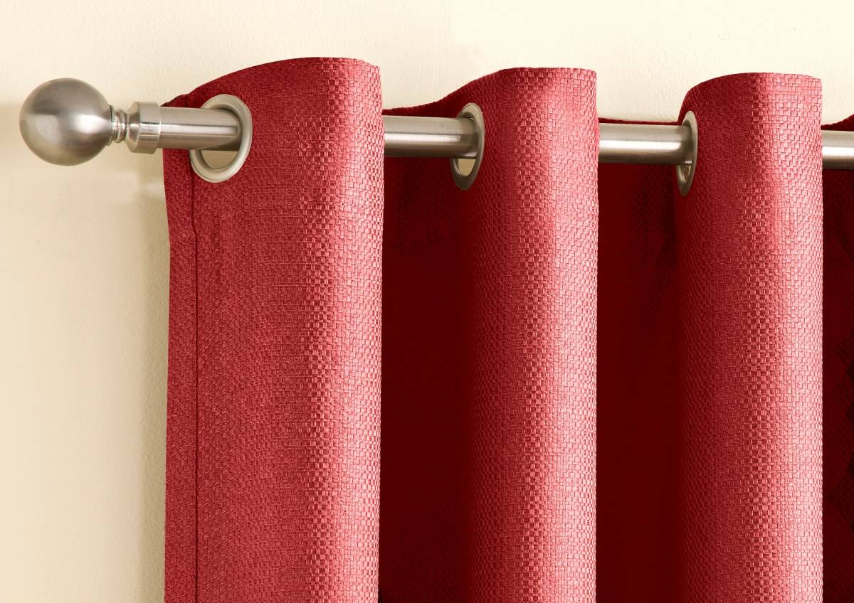 WILTON RED EYELET TOP CURTAINS READY MADE Net Curtain 2 Curtains